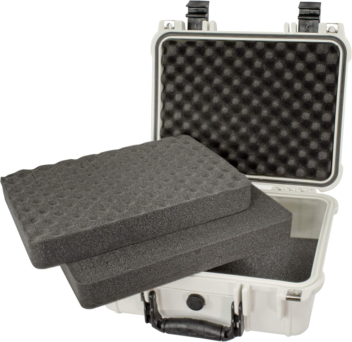 Water & Shock Proof Hard Camera Case with Foam TSA Approved Polar White O5453