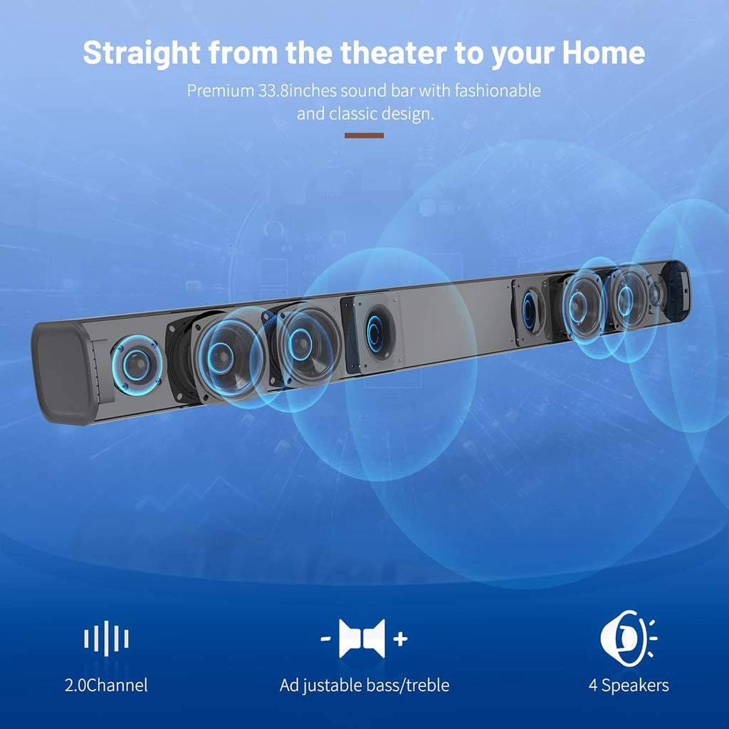100W Wireless TV Sound Bar with HDMI-ARC K9686