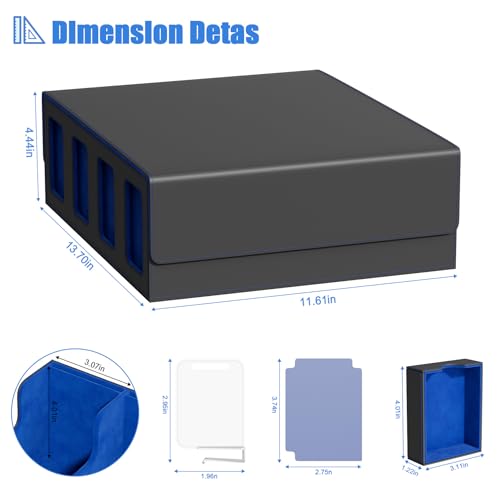 Card Storage Box with 4 Rows, 24 Colorful Dividers & 8 Viewing Windows F24736