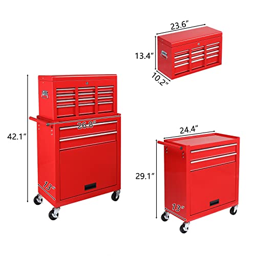 5-Drawer Rolling Tool Chest with Lockable Wheels W35556
