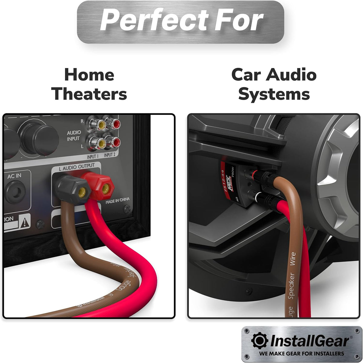 16 Gauge AWG 100ft Speaker Wire Cable Red/Black Pack of 2 H95210
