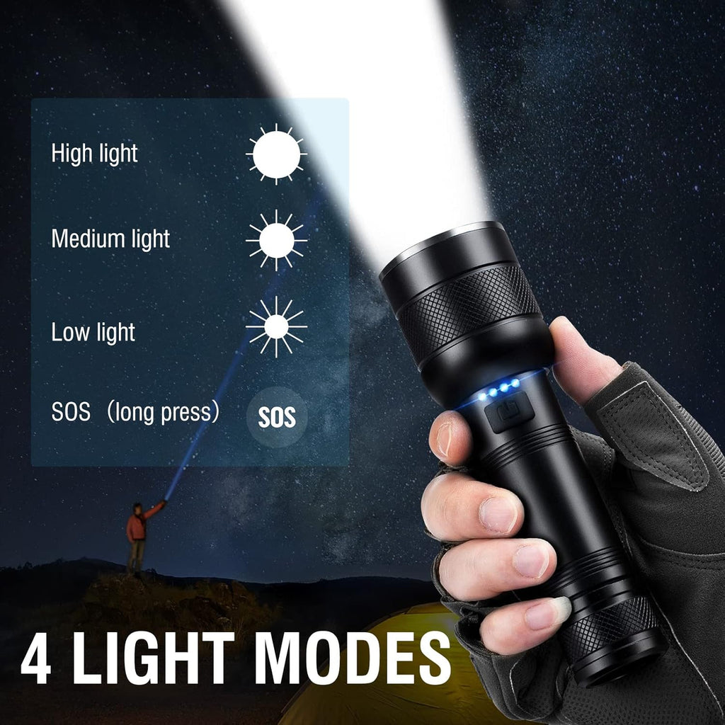 Rechargeable 1200 Lumens 11 Mode IPX8 Waterproof LED Tactical Flashlight Q231366