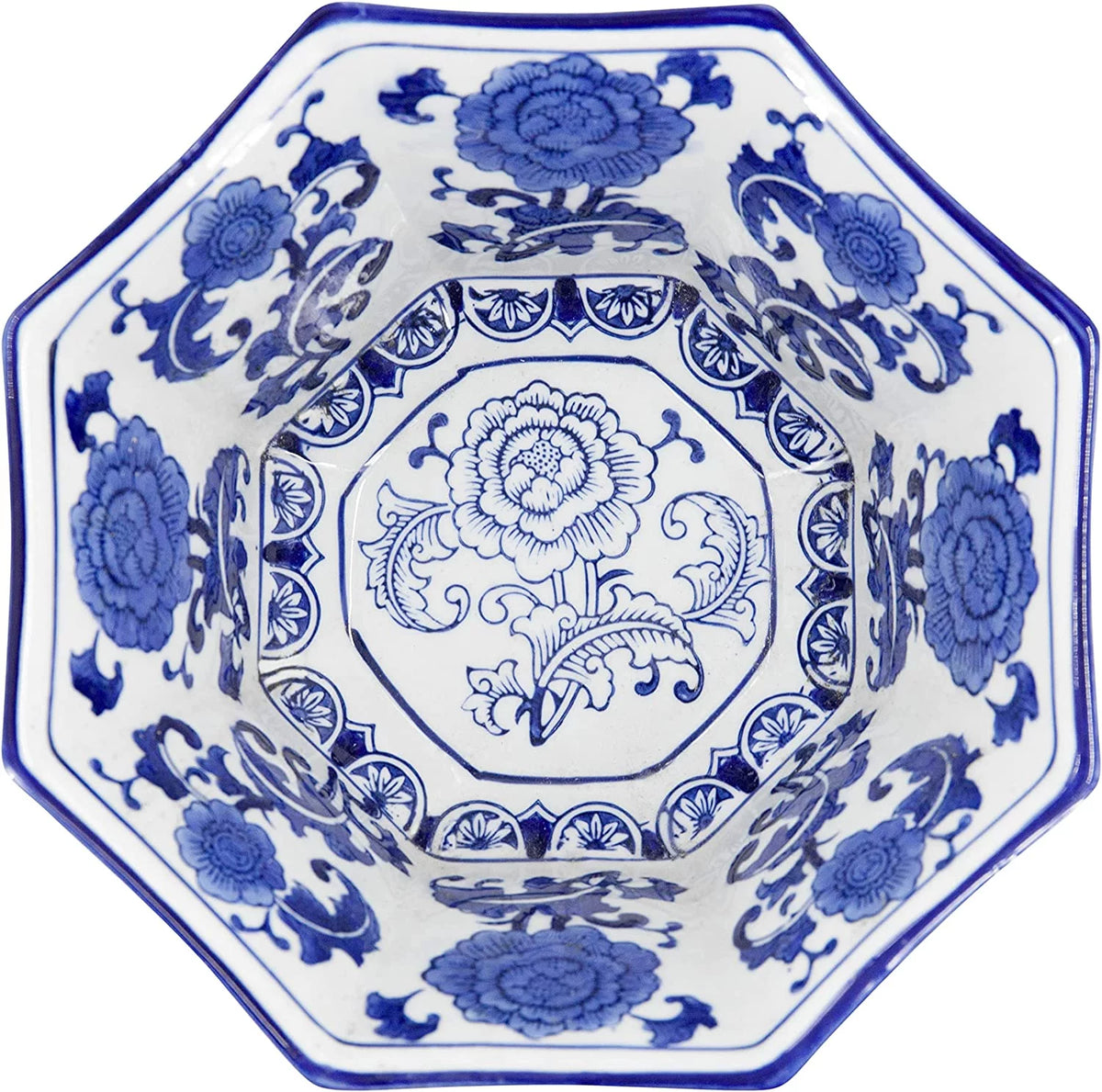 Blue and White Porcelain Bowl, 11" x 11" x 6" E677