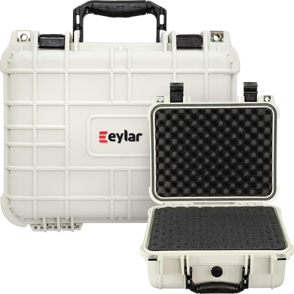 Water & Shock Proof Hard Camera Case with Foam TSA Approved Polar White O5453