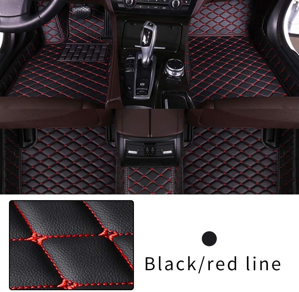 Black Beige Leather Car Floor Mat X166