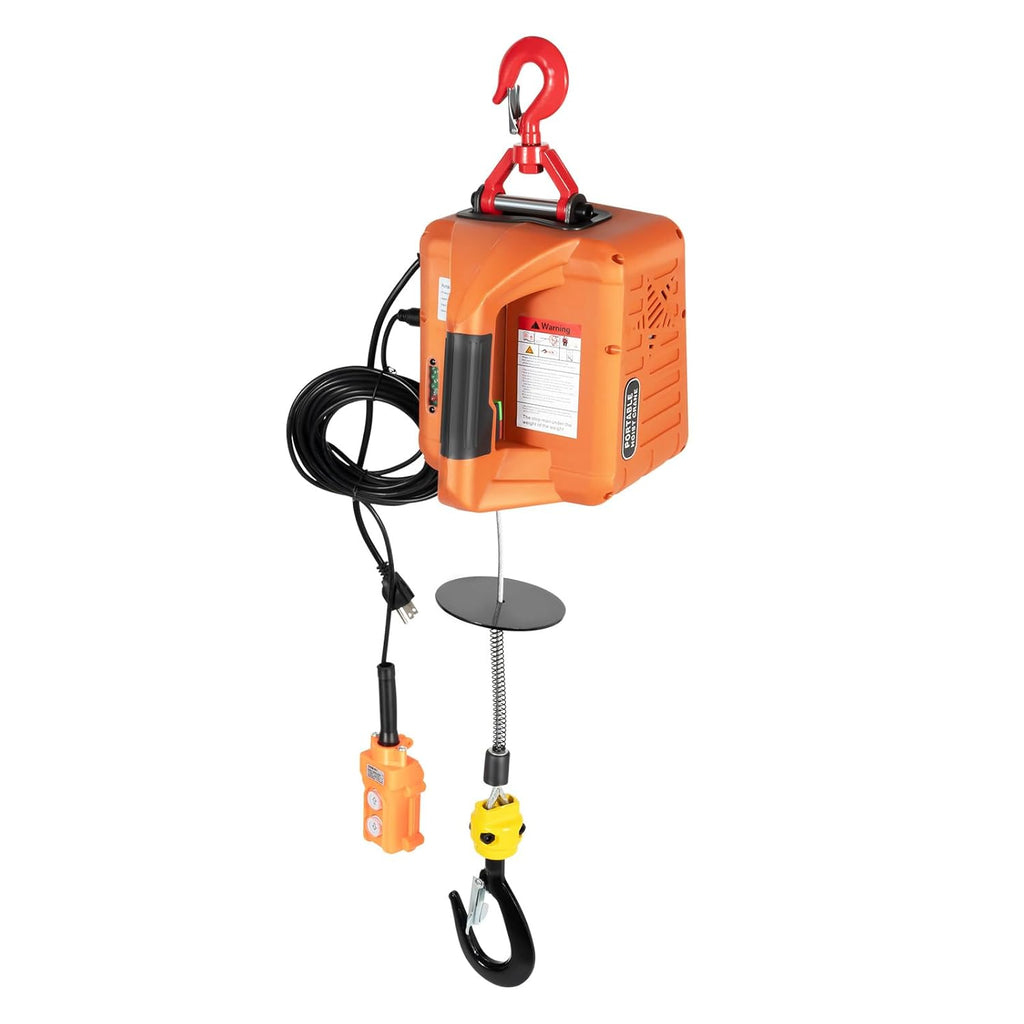 660LBS 110V 1500W Electric Hoist Winch with Wired and Wireless Remote Control E907