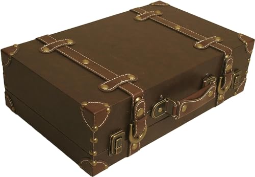 Brown Paperboard Decorative Storage Box Suitcase C98399