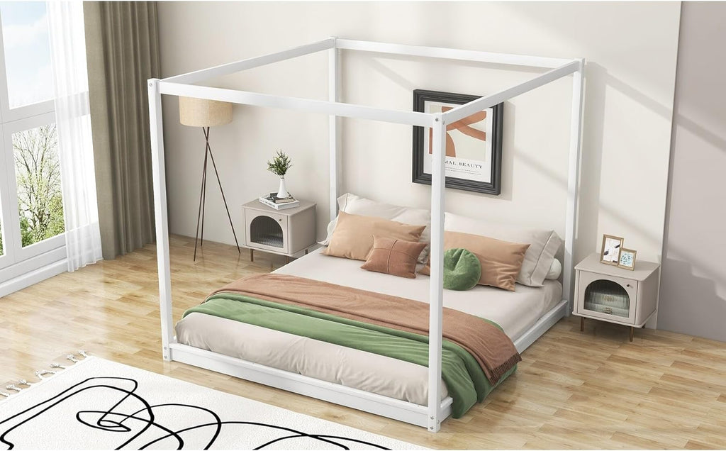 White Pine Wood Canopy Platform Bed Support Legs N793264