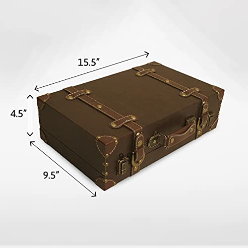 Brown Paperboard Decorative Storage Box Suitcase C98399