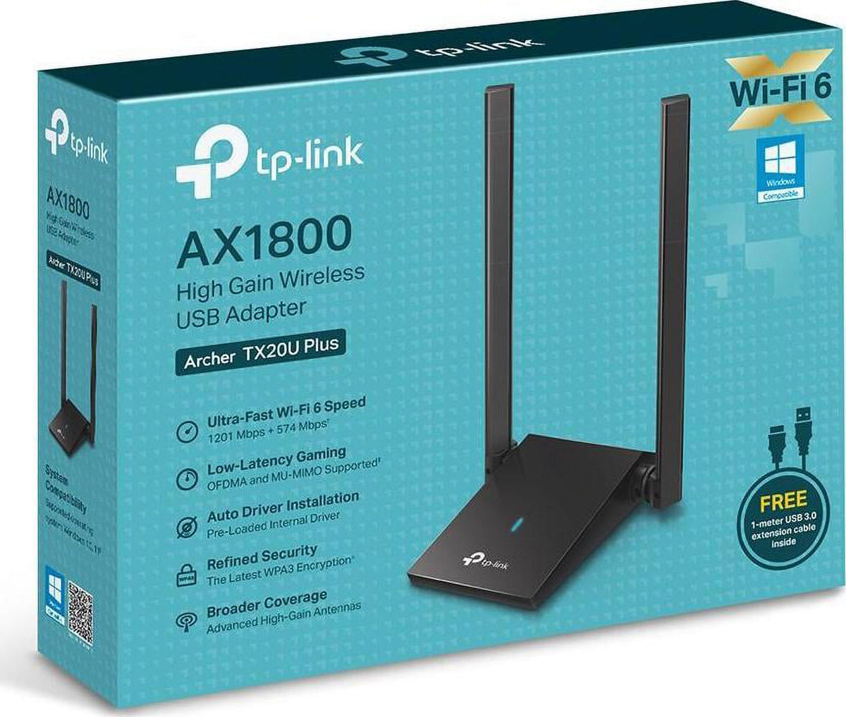 AX1800 Dual Antennas Wireless USB Adapter A3680