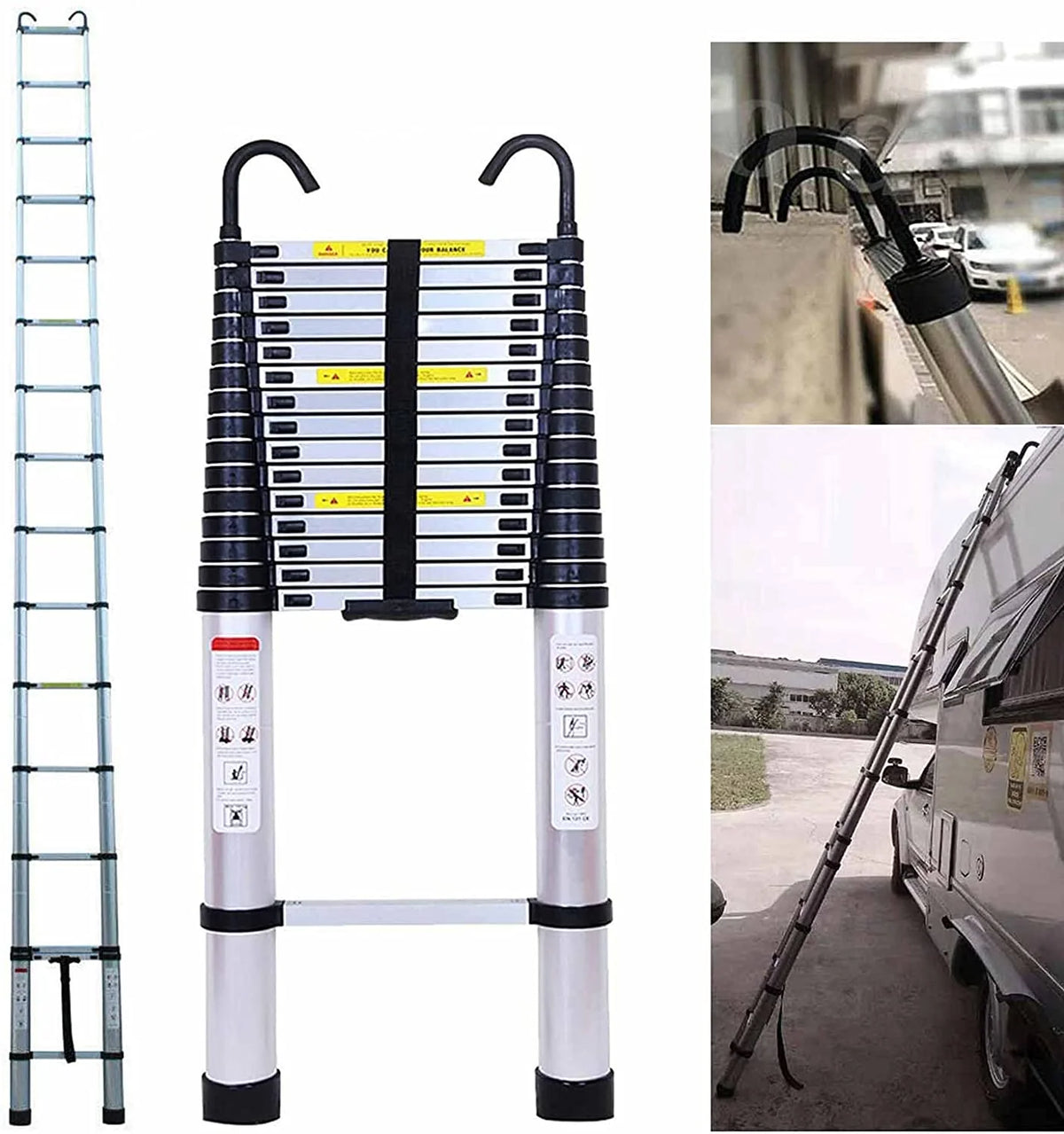 20.3ft Telescoping Ladder 330lbs Max Capacity E1747