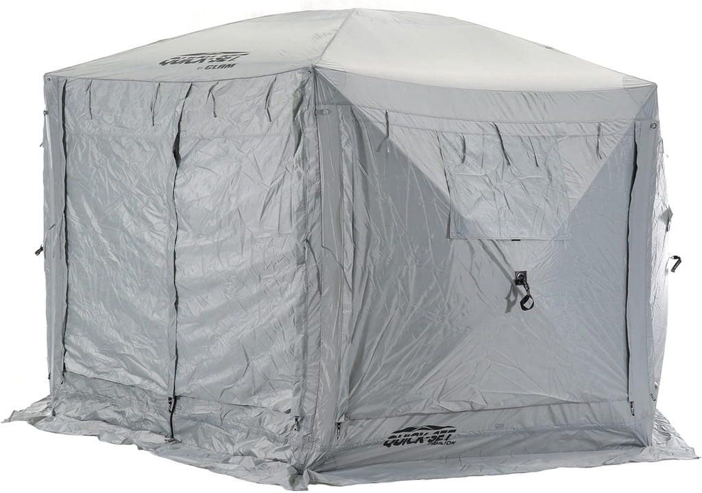 Gray 6-Sided Portable Pop-Up Camping Screen Tent with Carry Bag X447558