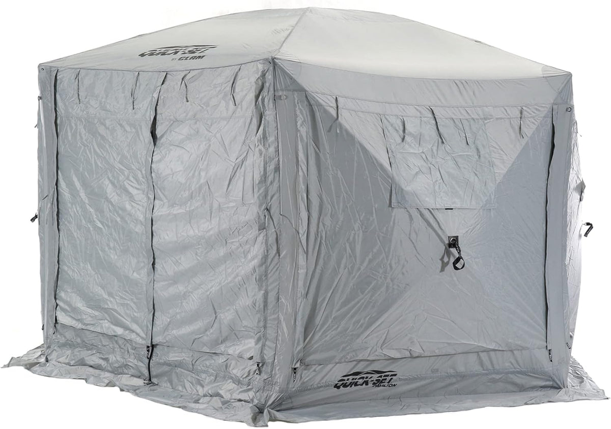 Gray 6-Sided Portable Pop-Up Camping Screen Tent with Carry Bag X447558
