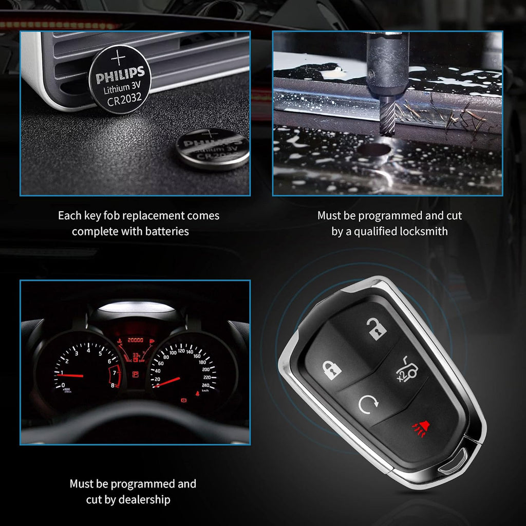 Keyless Entry Remote Car Key Fob Pack of 2 J817539