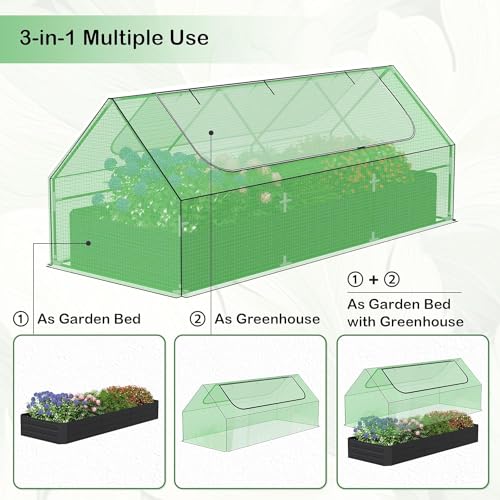 Galvanized Raised Garden Bed with Metal Planter Box H11310
