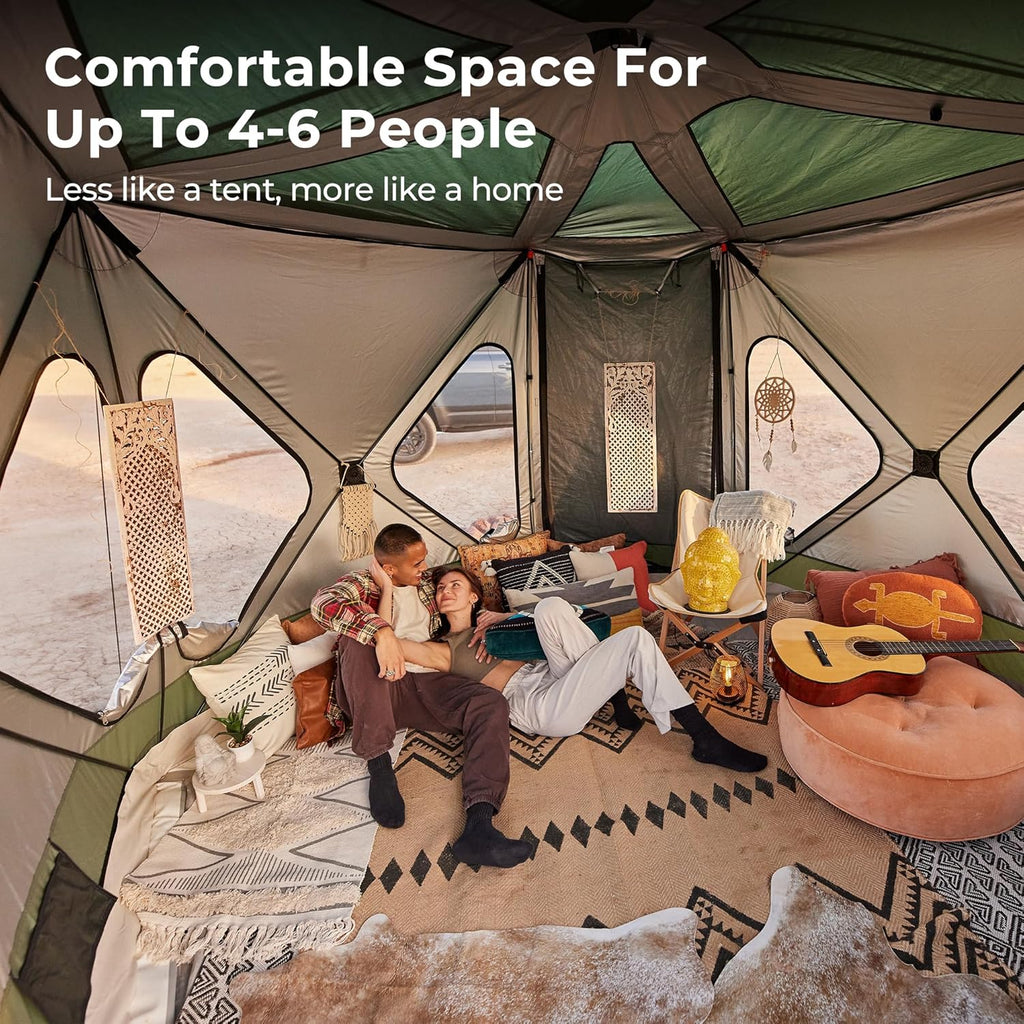 4-6 Person Waterproof Pop Up Hub Tent with Rainfly C44297