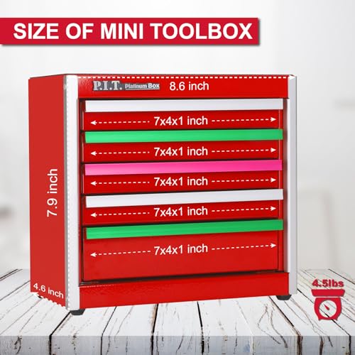 Mini Red Steel Tool Box with 5 Drawer S1751