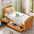 Twin Size Wood Platform Storage Bed with 6 Drawers K14828