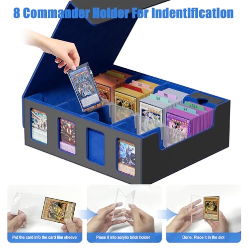 Card Storage Box with 4 Rows, 24 Colorful Dividers & 8 Viewing Windows F24736