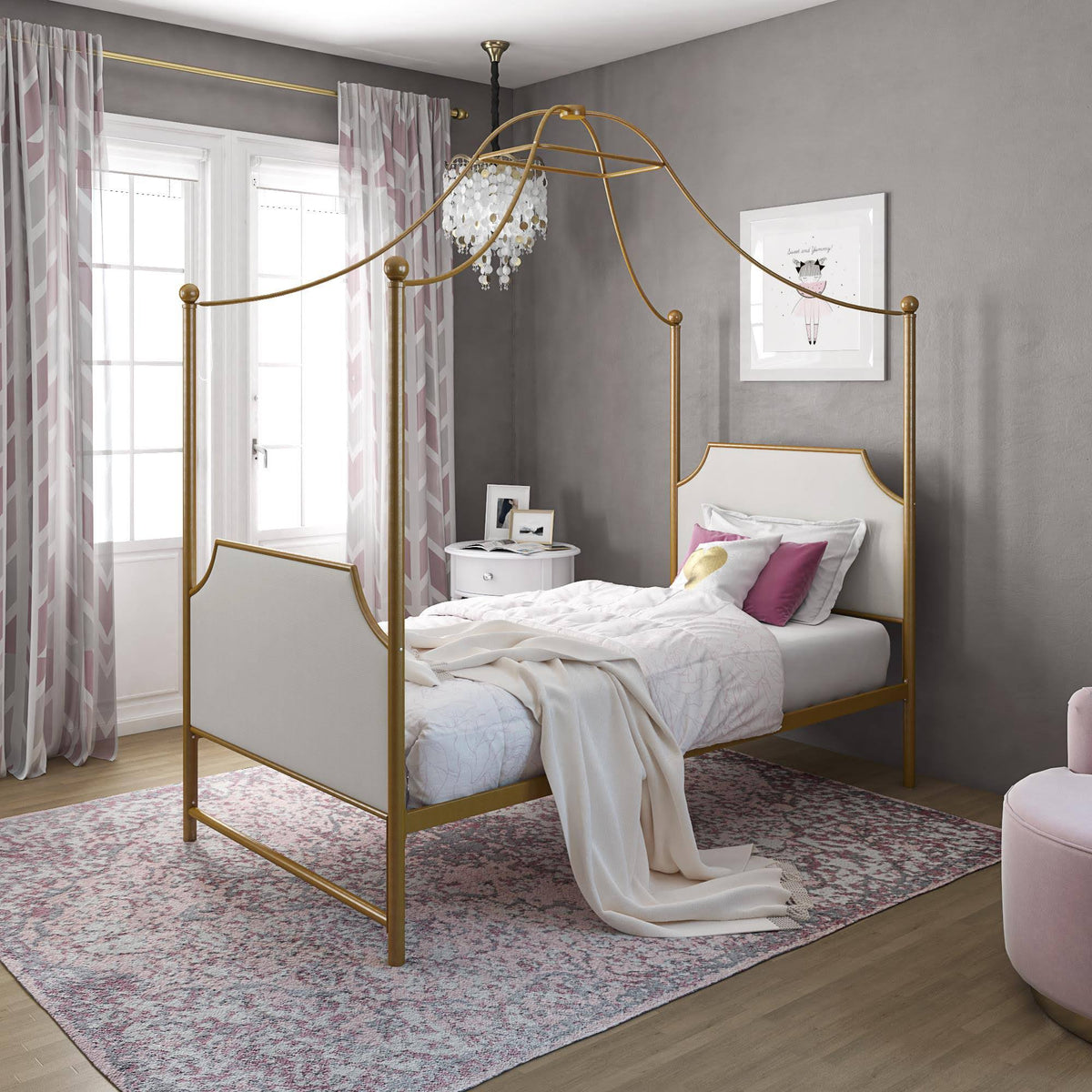 Metallic Canopy Bed X508