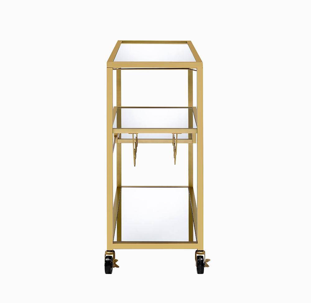Gold and Clear Glass Serving Cart Z1933