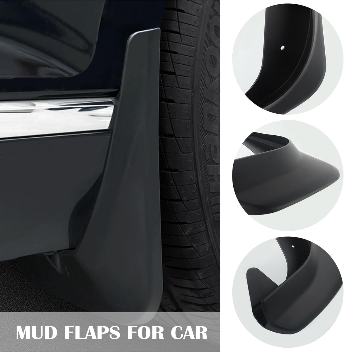 4PCS Black Universal Flexible Splash Guard Mud Flaps O76131
