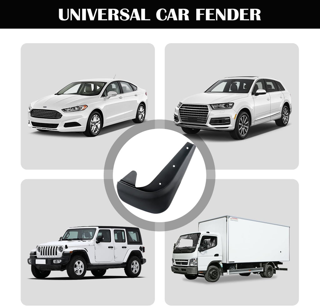 4PCS Black Universal Flexible Splash Guard Mud Flaps O76131