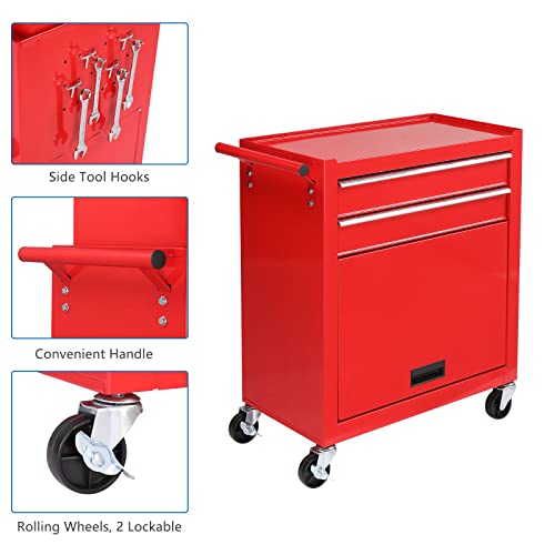 5-Drawer Rolling Tool Chest with Lockable Wheels W35556