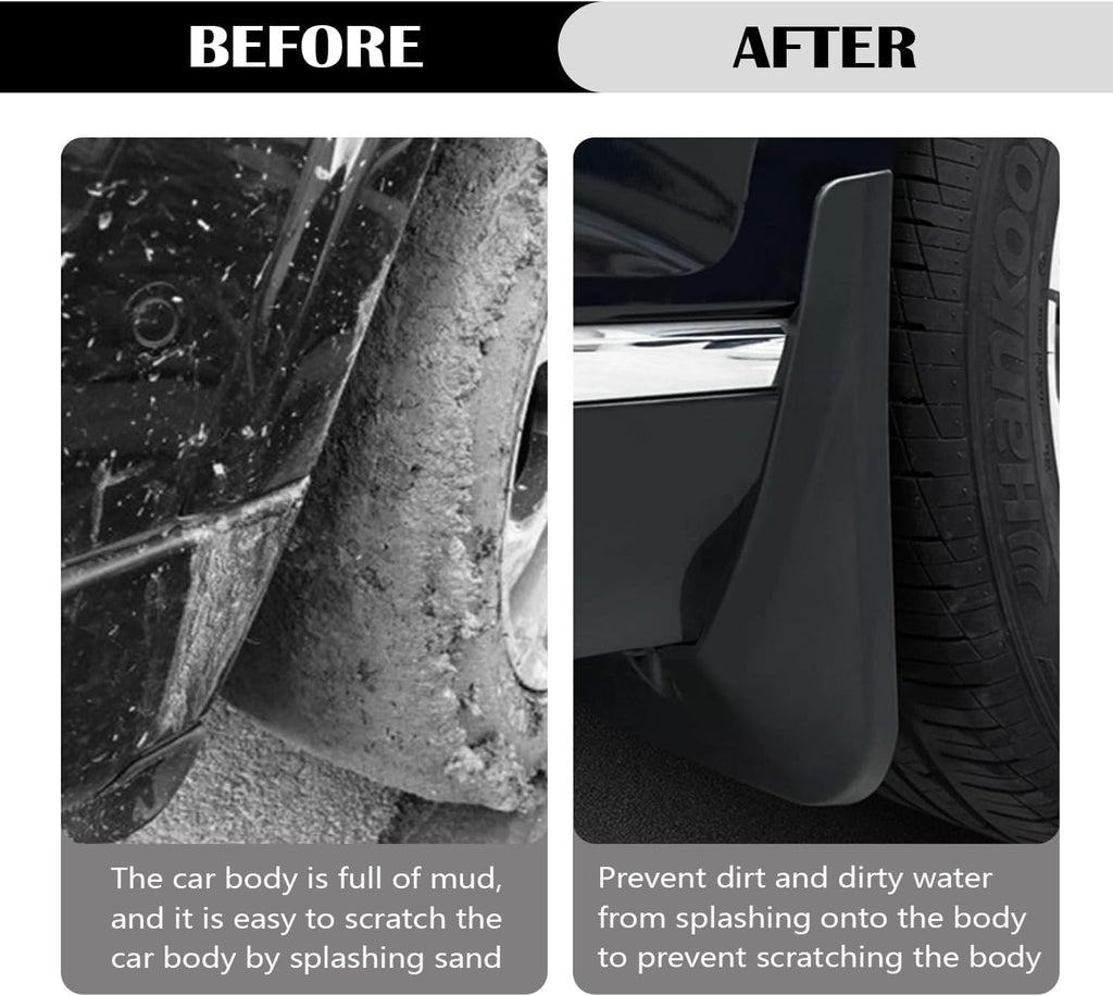 4PCS Black Universal Flexible Splash Guard Mud Flaps O76131