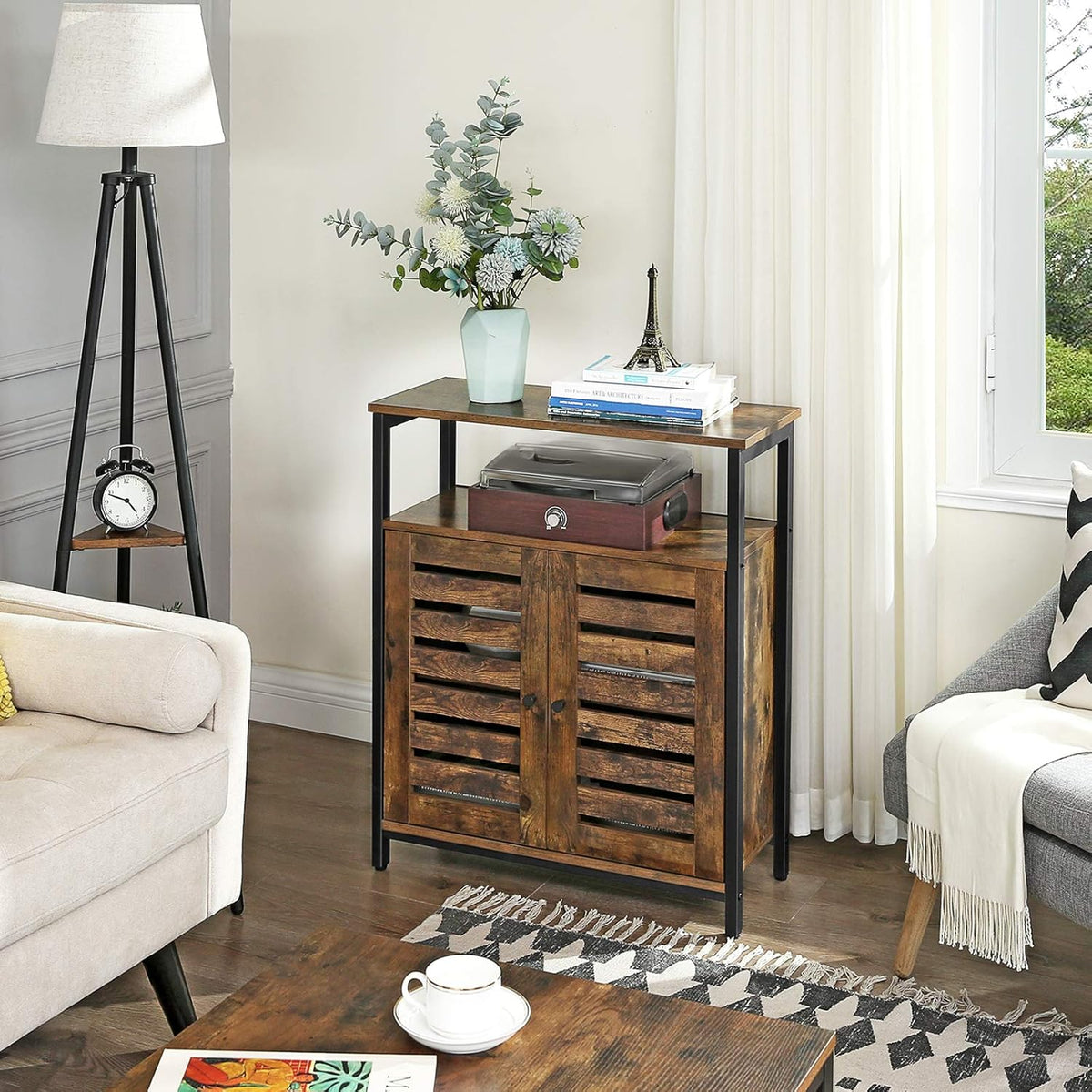 Rustic Brown Standing Storage Cabinet P24758