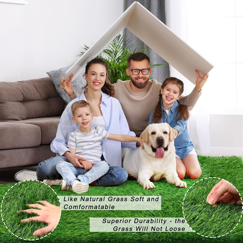 2 Pcs Artificial Grass, 52" x 26" x 1.57" Dog Pee Pads, Large Dog Potty Training Rug with Drainage Holes A4963