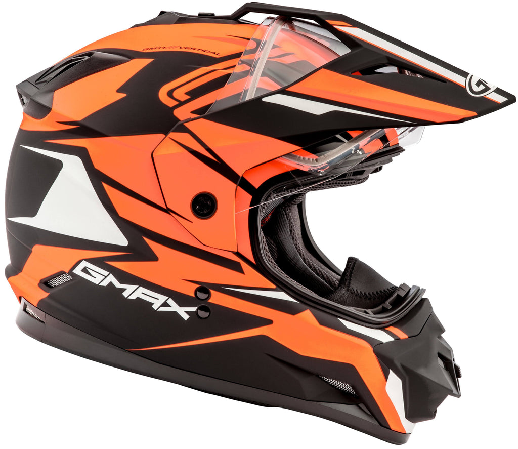 Matte Black Hi-Vis Orange Dual-Sport Helmet G875