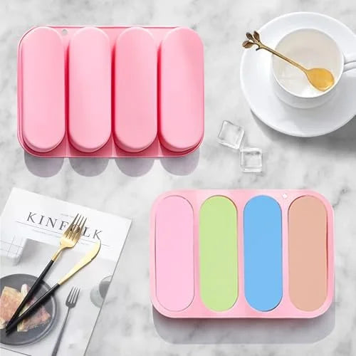 Non-Stick Silicone Hot Dog Bun Pan 4 Cup Baking Tray J868946