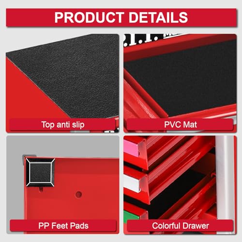 Mini Red Steel Tool Box with 5 Drawer S1751