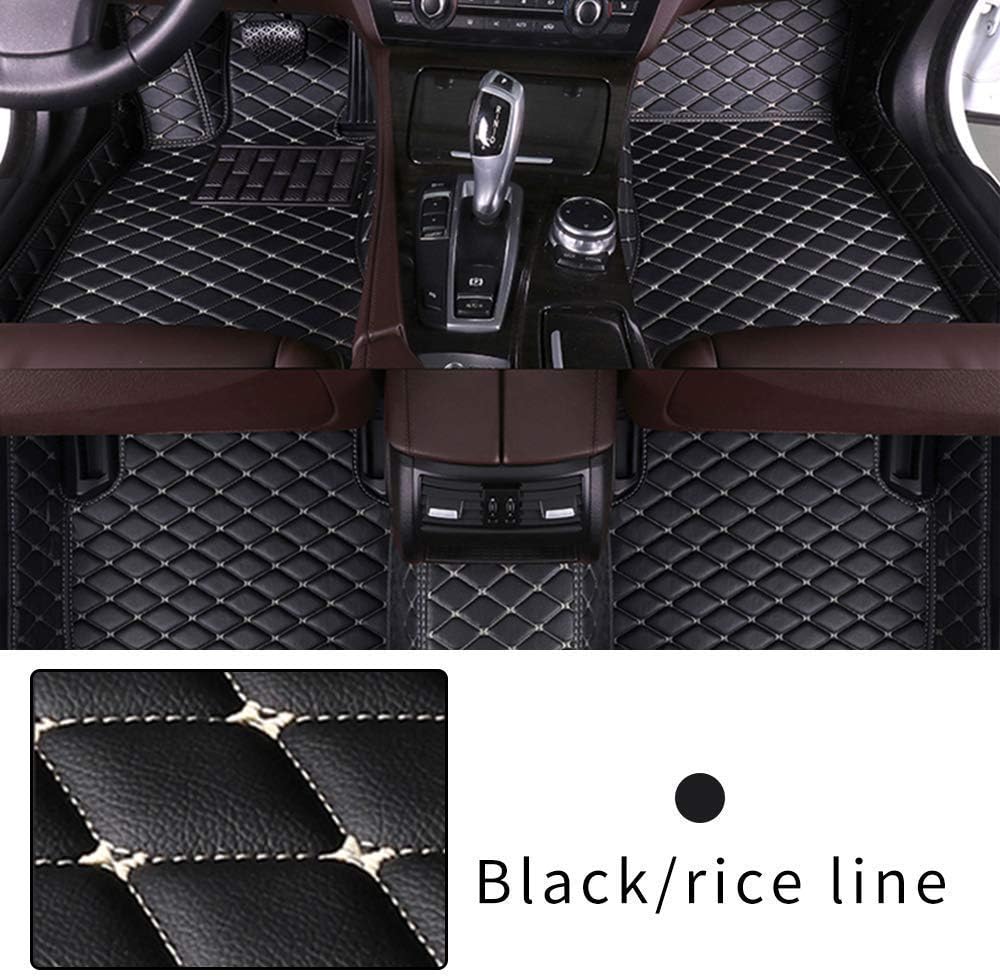 Black Beige Leather Car Floor Mat X166