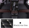 Black Beige Leather Car Floor Mat X166