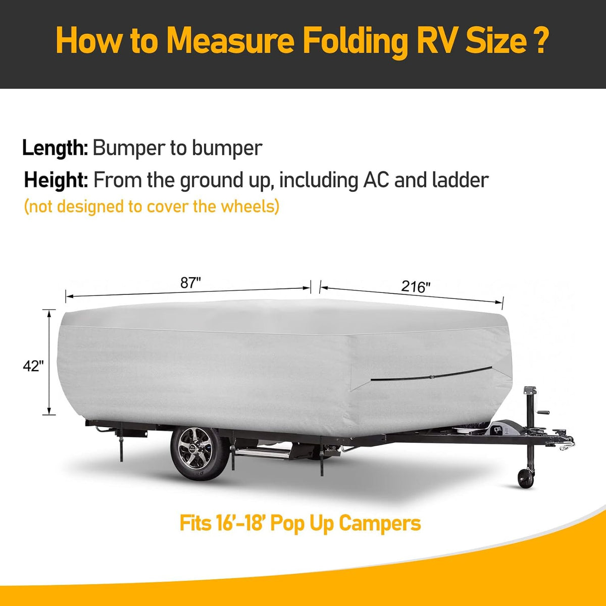 500D Oxford Waterproof Pop-up Camper Cover S67255