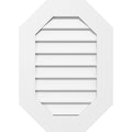 Vertical Elongated Octagon Surface Mount PVC Gable Vent N466075