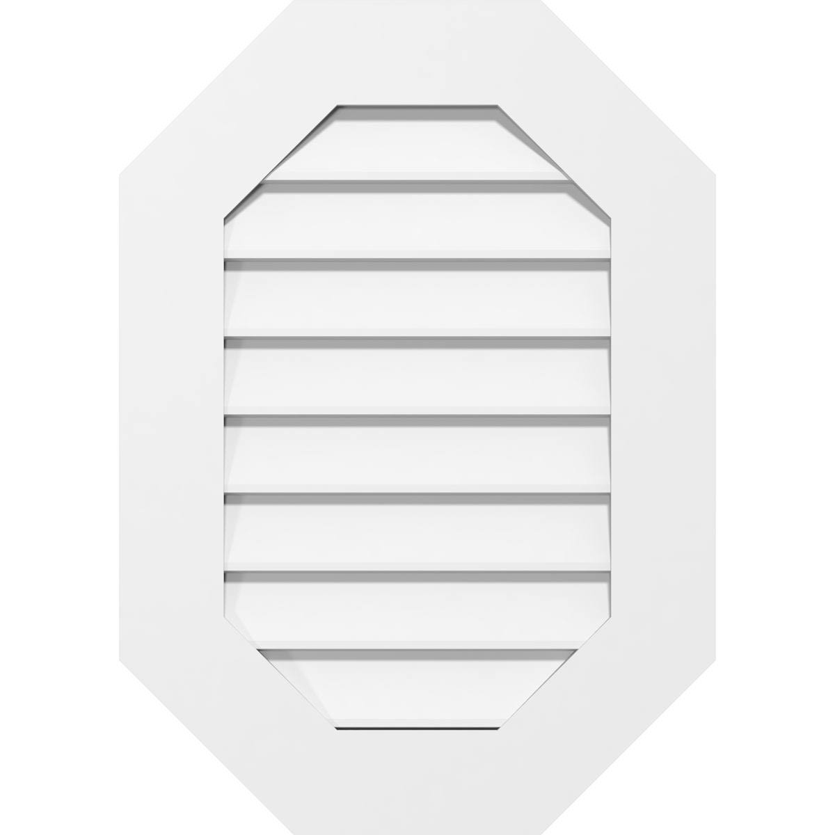 Vertical Elongated Octagon Surface Mount PVC Gable Vent N466075