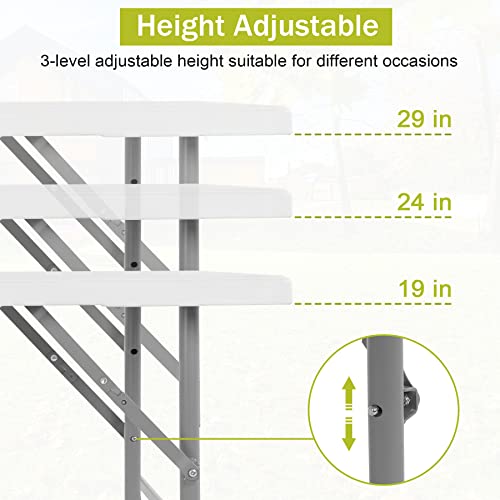 White 6ft Folding Plastic Table with Carrying Handle X6327