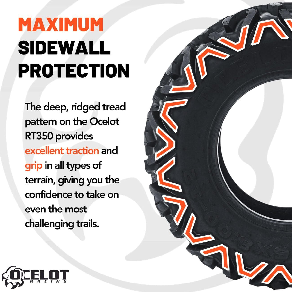 25x8x12 UTV Tires All-Terrain Tire 6-Ply Bias Non-Directional Aggressive Tread A748221