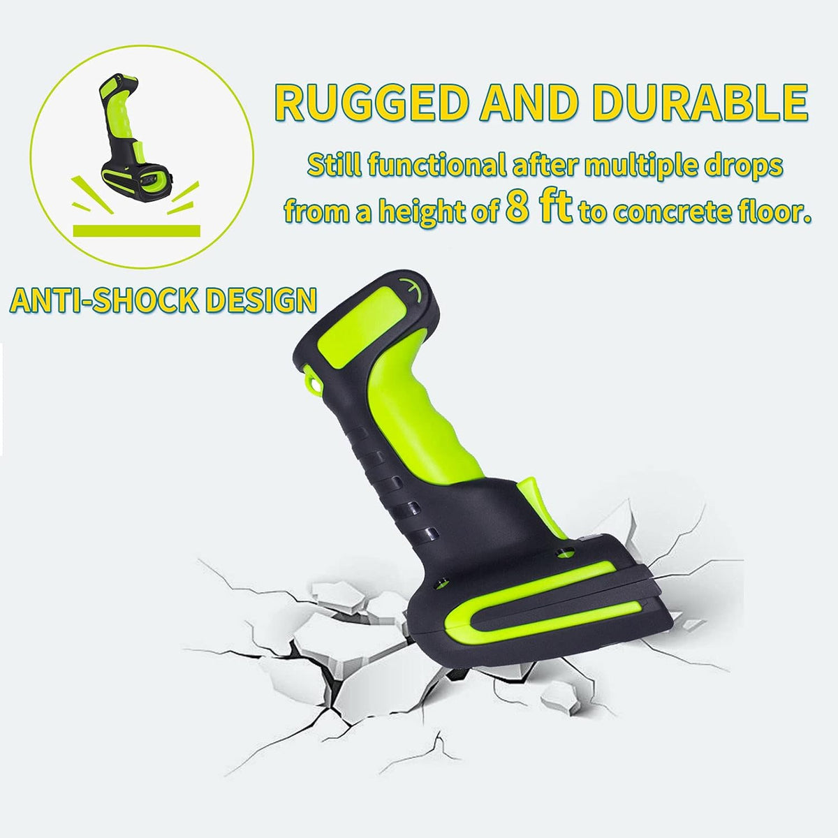 2D Wireless Bluetooth Barcode Scanner with Charging Stand Pack of 2 L570