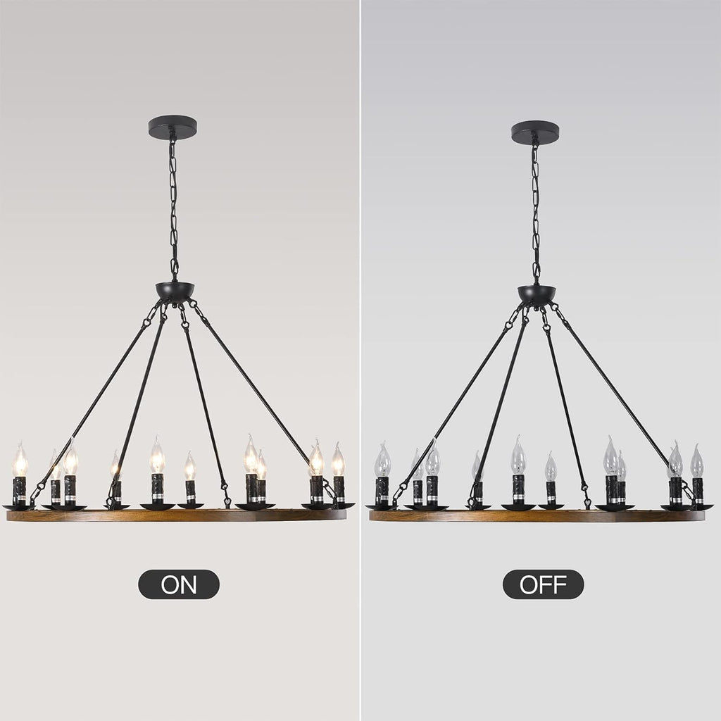 8-Lights Wagon Wheel Chandelier B3166
