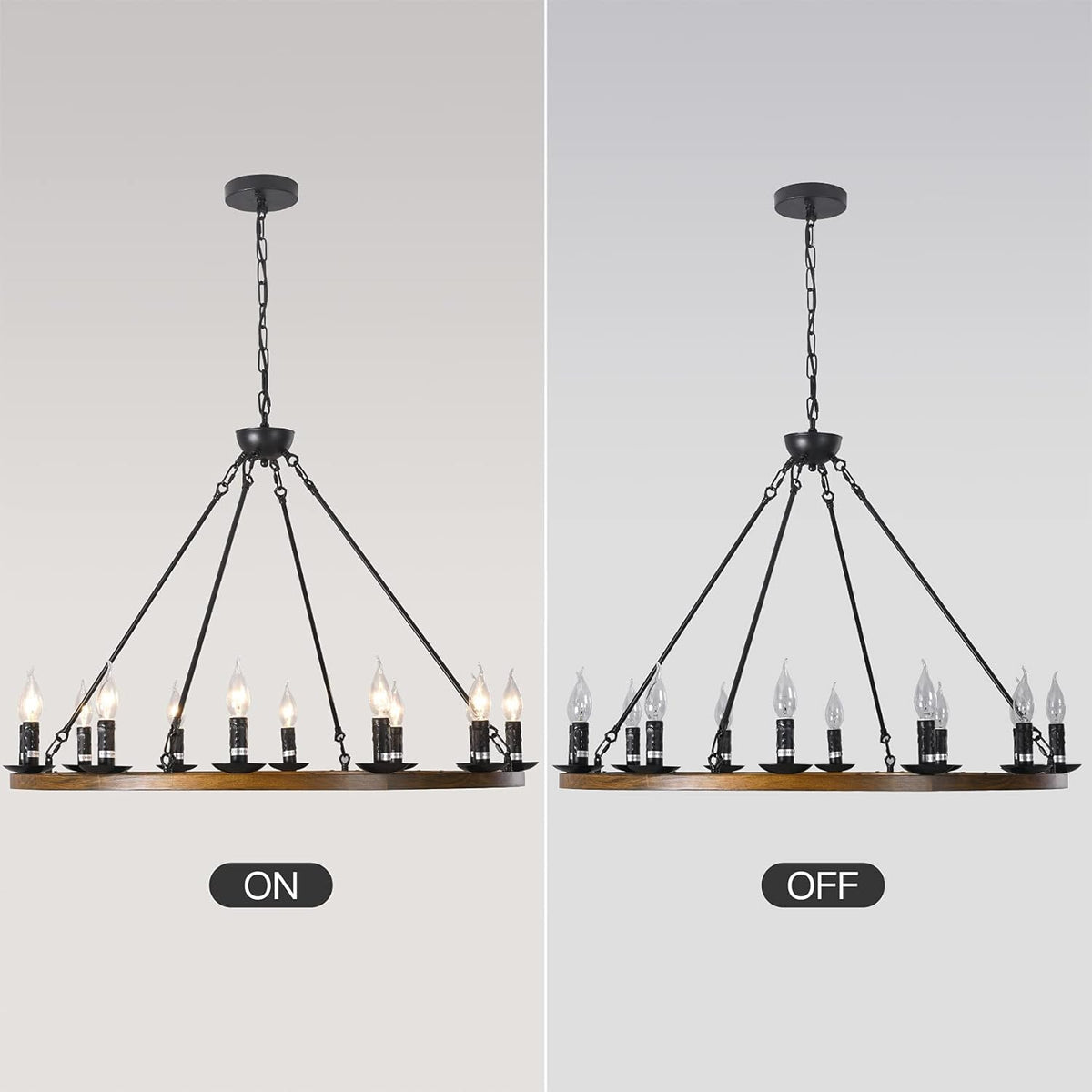 8-Lights Wagon Wheel Chandelier B3166