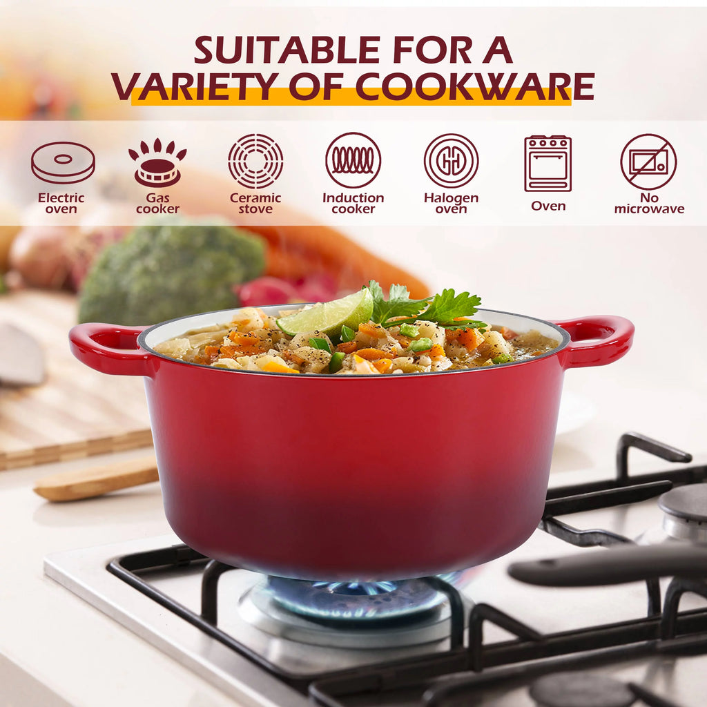 6 Quart Enameled Cast Iron Dutch Oven with Lid M12905