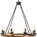 8-Lights Wagon Wheel Chandelier B3166