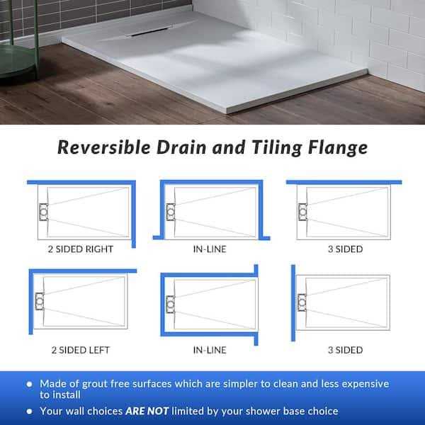 White Low Profile Shower Pan Base I414