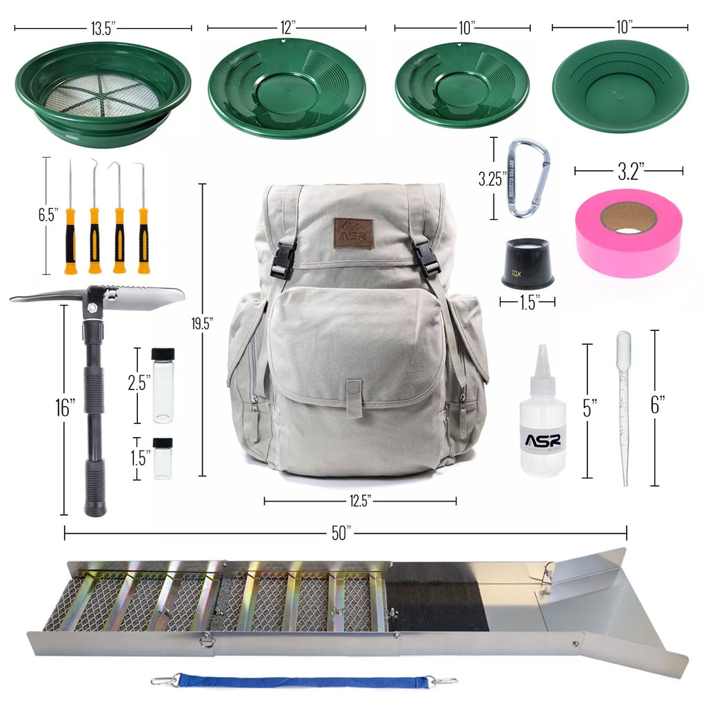 Aluminum Folding Sluice Box and Backpack for Gold Prospecting N645687