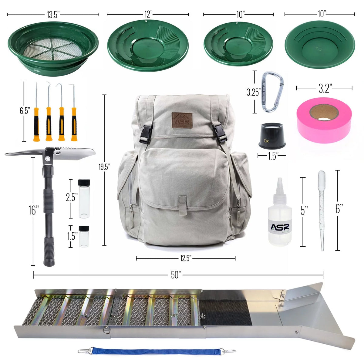 Aluminum Folding Sluice Box and Backpack for Gold Prospecting N645687