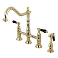 Bridge Kitchen Faucet with Brass Sprayer, Polished Brass B418533